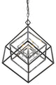 Euclid 3 Light Chandelier in Chrome / Matte Black