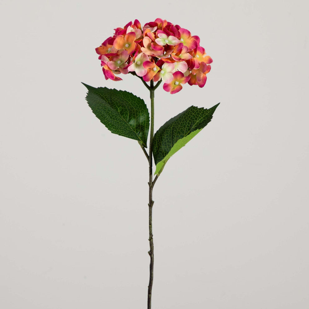 20" Artificial Hydrangea Flower Stems, Set of 3, Pink