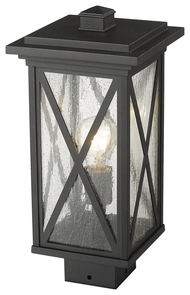 Z-Lite 583PHMS Brookside 16" Tall Outdoor Single Head Post Light - Black