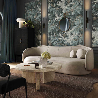 Circe Taupe Textured Velvet Sofa - Taupe