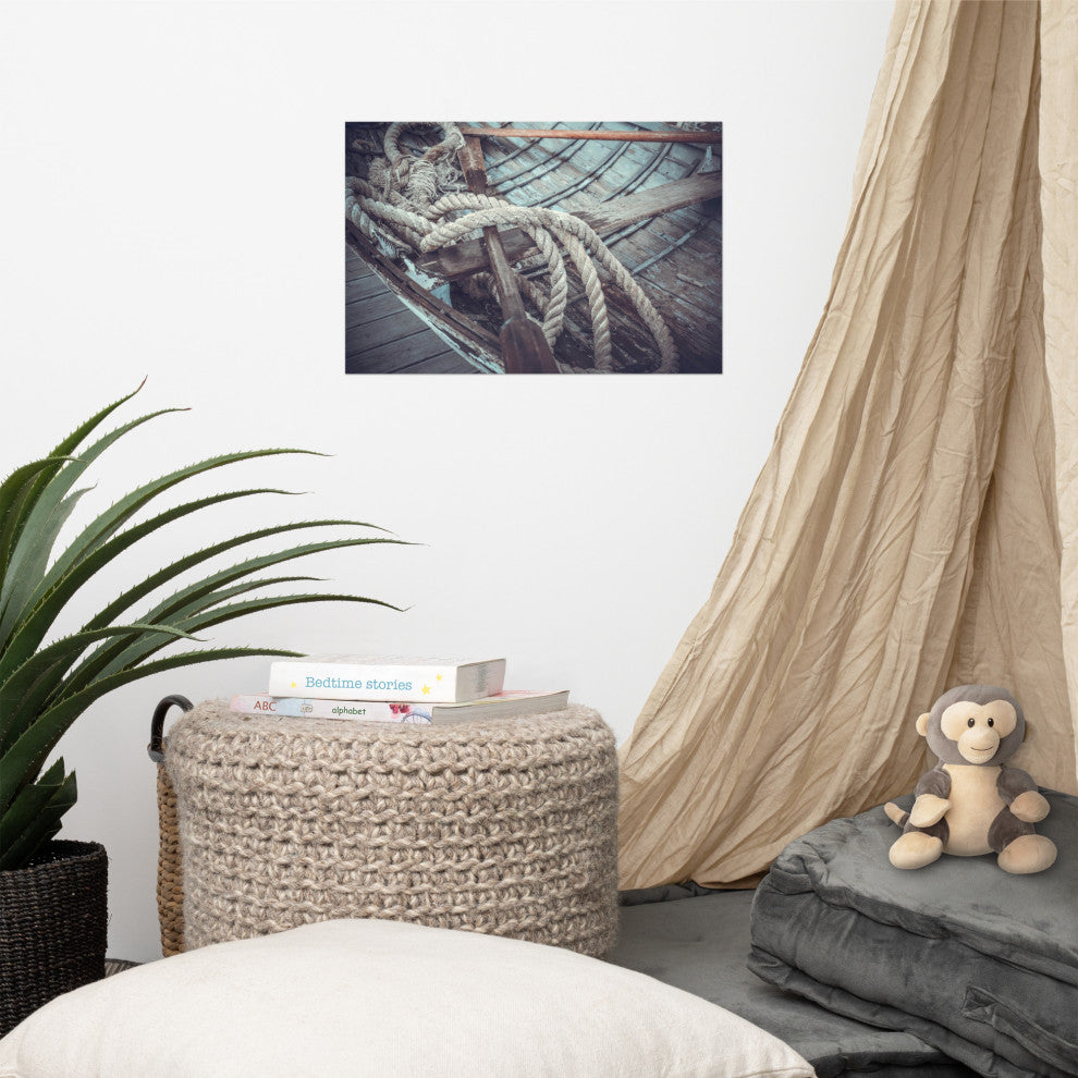 Vintage Boat Oars and Ropes Nautical Photo Loose Wall Art Prints, 12" X 18"