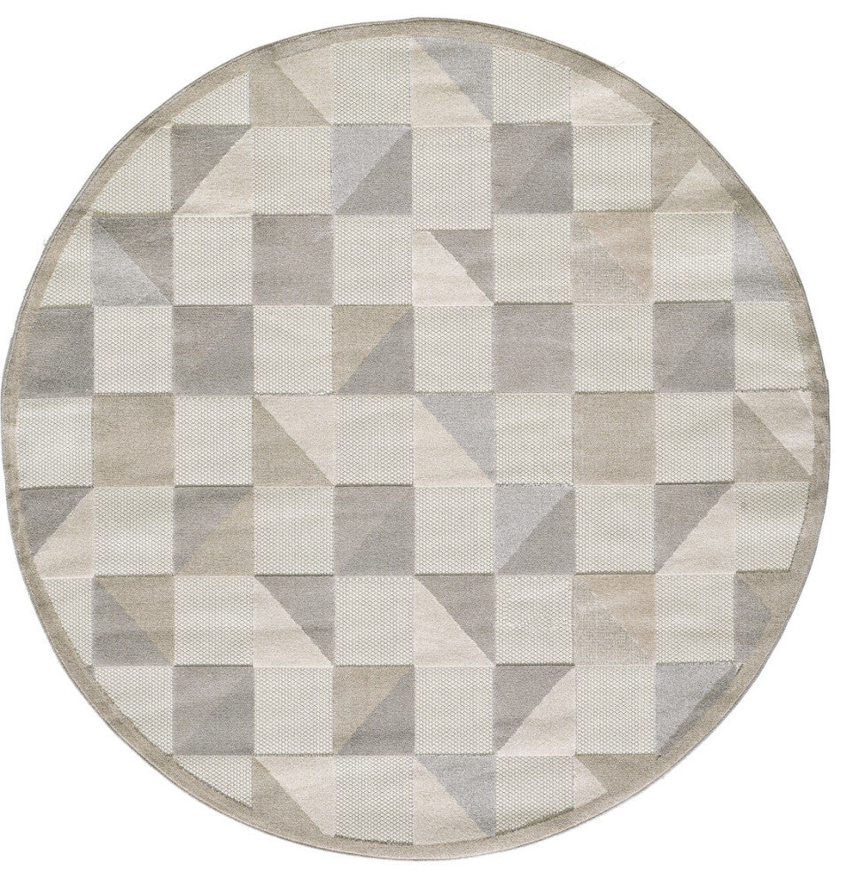 KAS Calla 6926 Grey Scope Area Rug, 7'10' Round