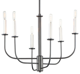 Maxim 10326 Wesley 6 Light 24"W Chandelier - Black / Satin Nickel