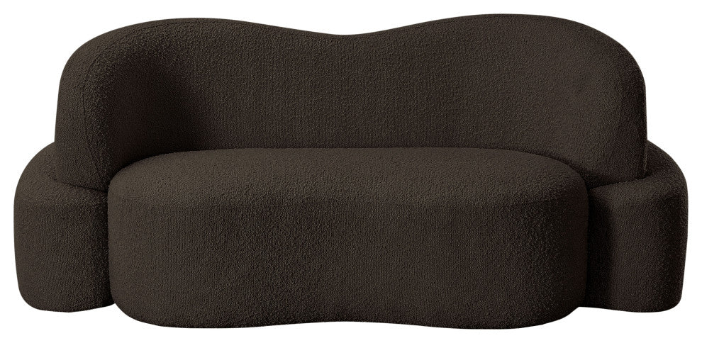 Principessa Boucle Fabric Chair, Brown, Loveseat