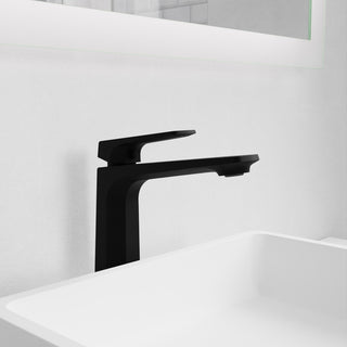1-Handle Bathroom Vessel Sink Faucet, Matte Black