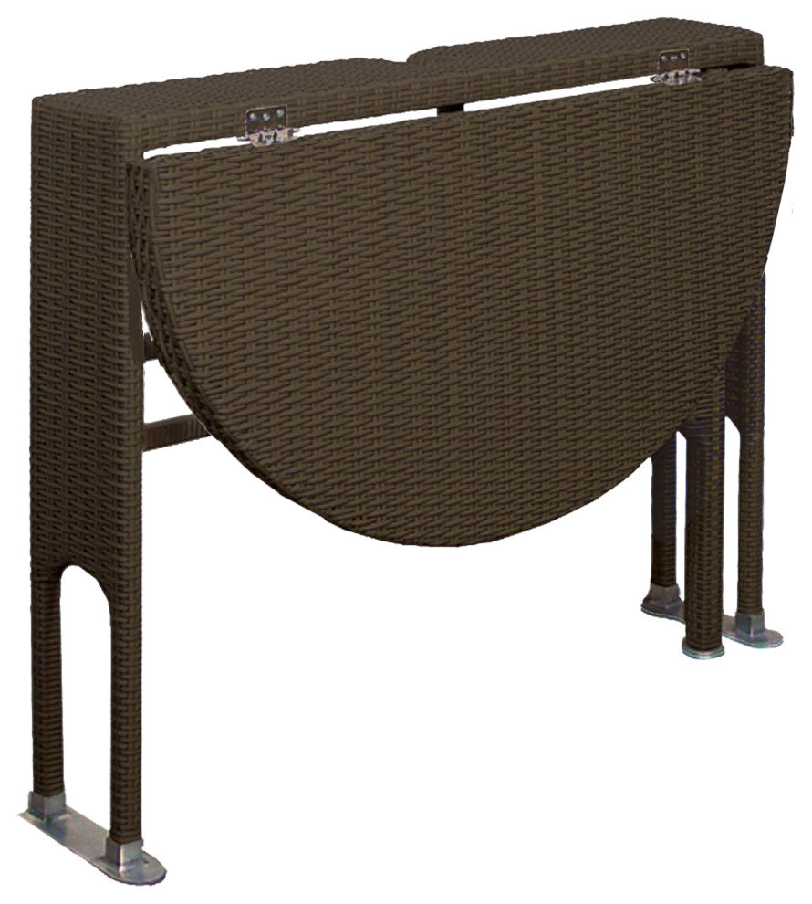 Terrace Mates 36" Adena Half-Round Drop-Leaf Gate Leg Table Java Finish