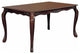 Wooden Dining Table With Floral Accents, Dark Walnut