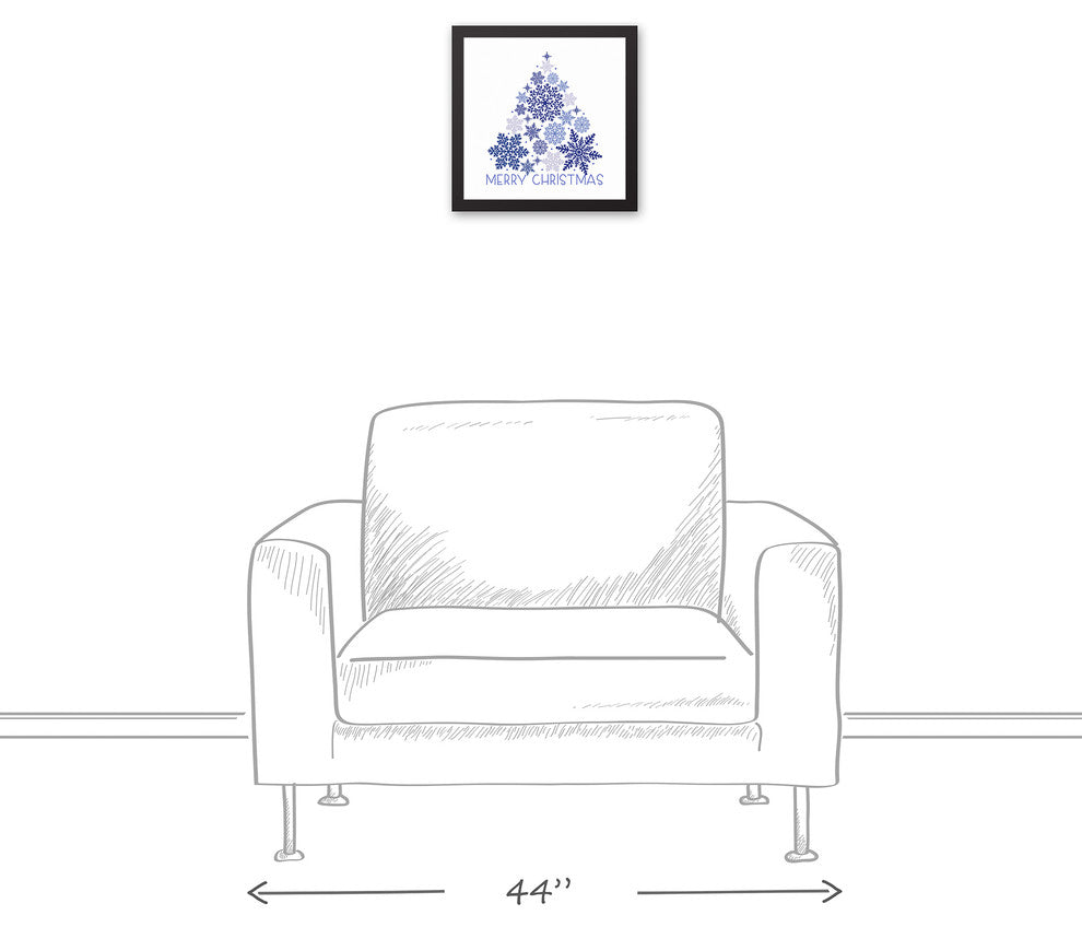Snowflake Tree 12x12 Black Framed Canvas