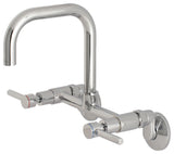 Kingston Brass Two-Handle Wall Mount Kitchen Faucet, Polished Chrome