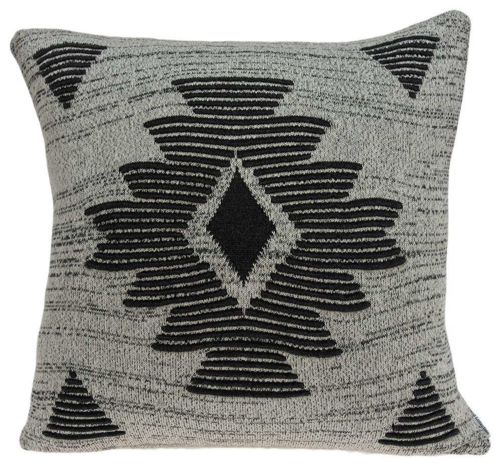 HomeRoots Square Southwest Gray Accent Pillow Cover