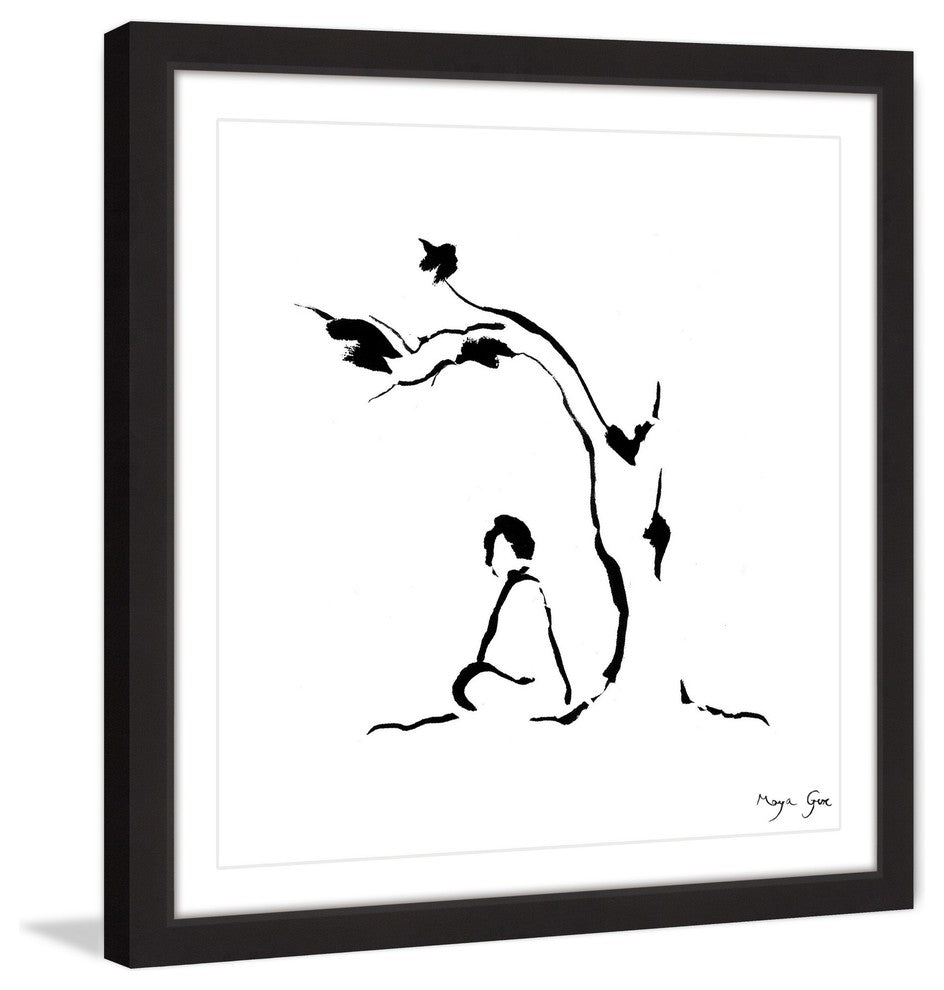 Marmont Hill, "Meditation Under Tree" by Maya Gur Framed Painting Print, 18x18