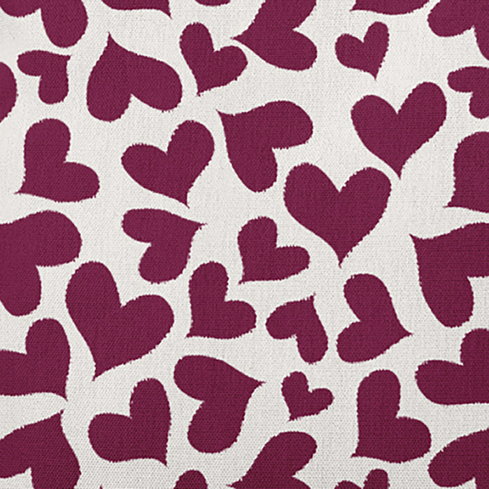 26" x 26" Patterned Hearts Valentine's Day Decorative Indoor Pillow, Magenta