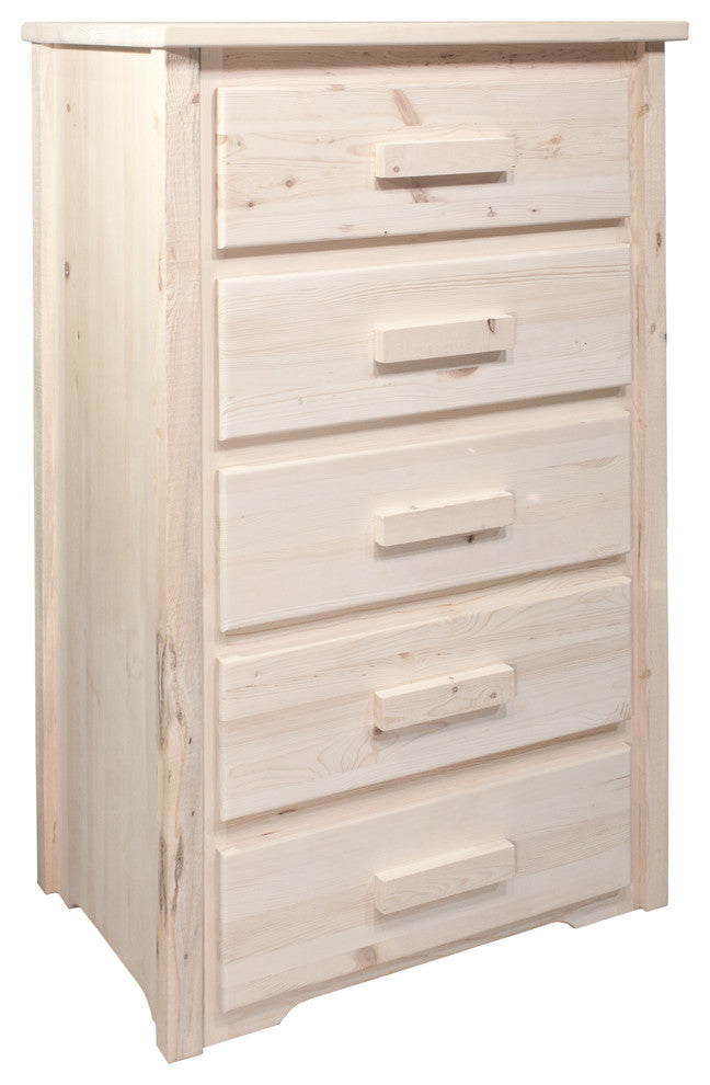 Homestead Collection 5-Drawer Chest, Clear Lacquer Finish
