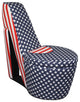 Red White and Blue Patriotic Print 1 High Heel Shoe Storage Chair