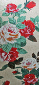 Marble Stone Mosaics - Red and White Roses, 31x71