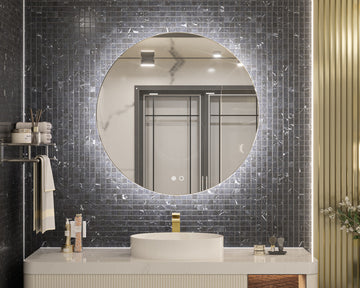 Round LED Vanity Mirror With Backlit, Anti-Fog & Dimmable LED, 24x24