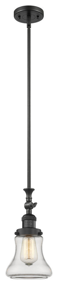 Bellmont 1-Light LED Mini Pendant, Matte Black, Glass: Clear
