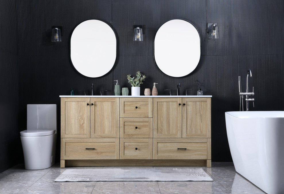 Home Living 72" Double Bathroom Vanity, Mango Wood