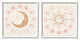 Celestial Sun Moon Phases Astrology Illustration, 2pc, each 12 x 12