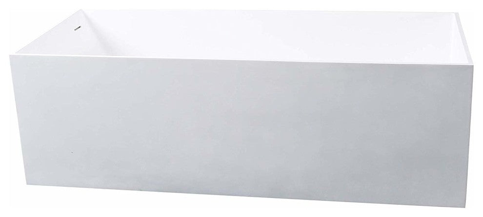 Dyconn Faucet Brava Solid Surface Freestanding Bathtub 67" With Overflow