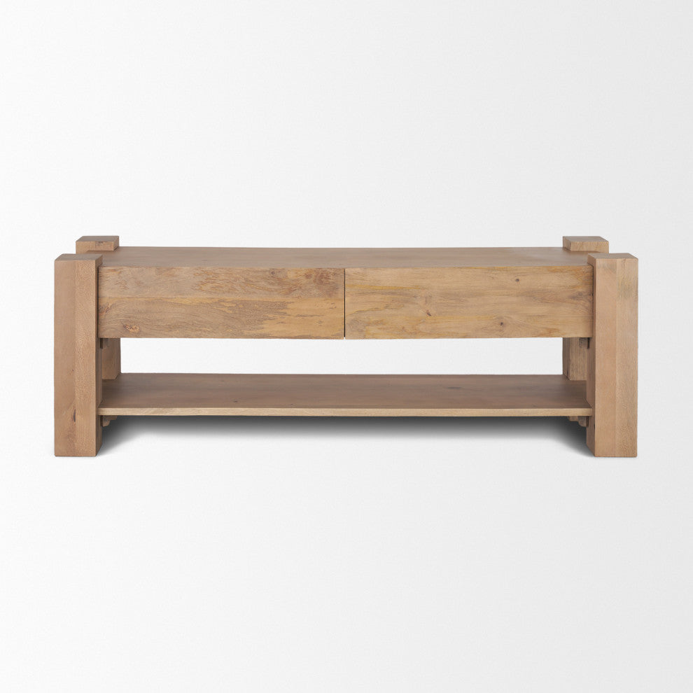 Beth Light Brown Wood Media Console