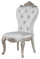 Benzara BM204361 Side Chairs with Button Tufting, Set of Two, Cream and White