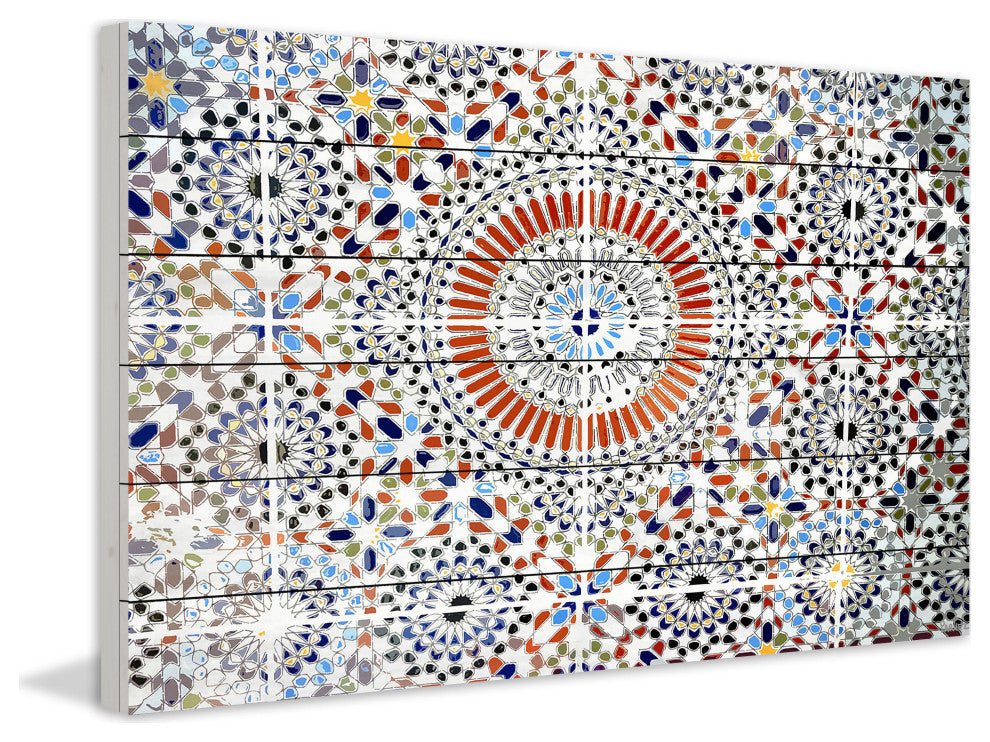 "Kortoba" UV Ink Print on White Wood, 45"x30"