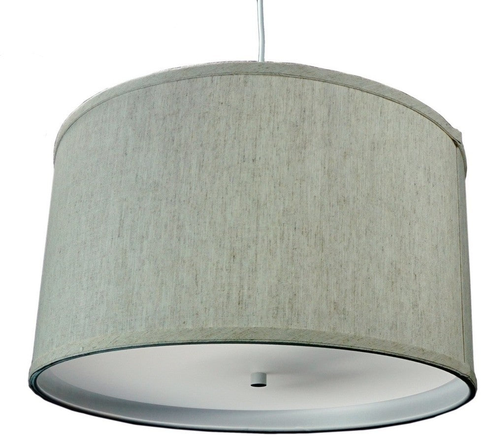 2 Light Swag Plug-In Pendant 18"w Textured Oatmeal with Diffuser, White Cord