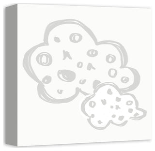 Double Clouds Light Grey 12x12 Canvas Wall Art