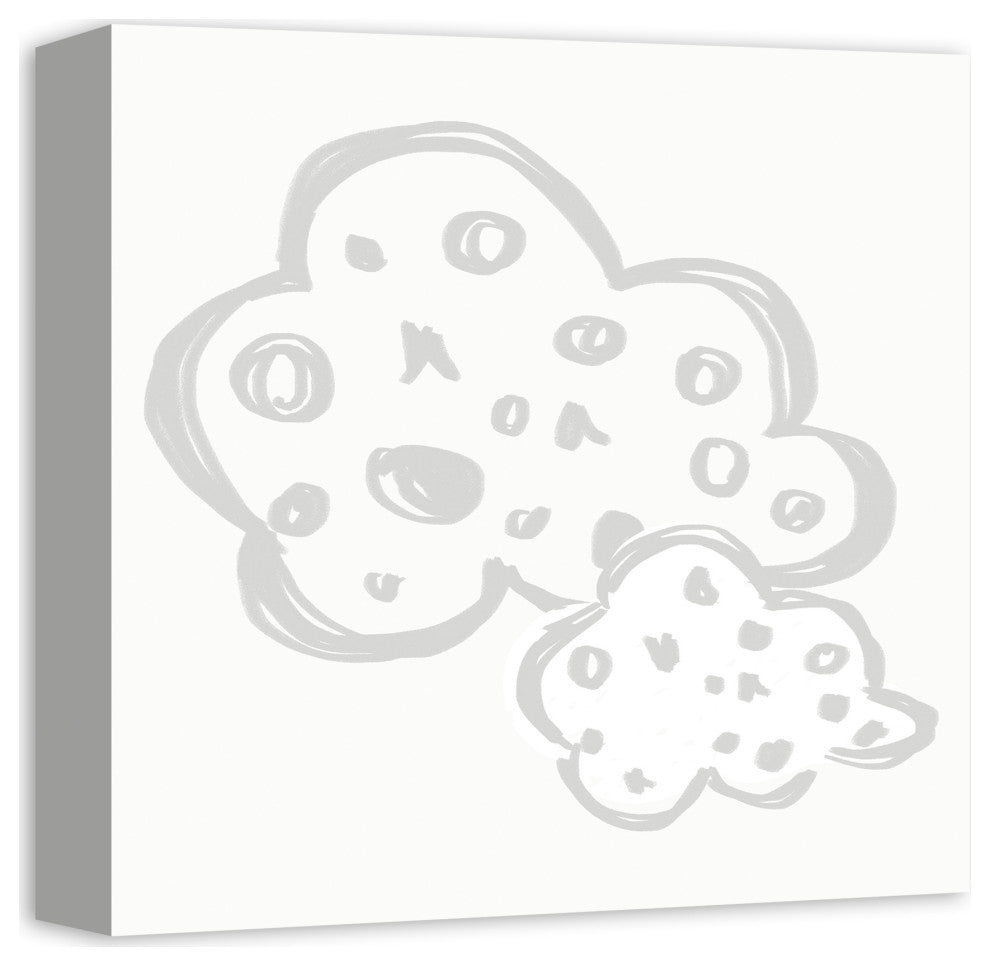 Double Clouds Light Grey 12x12 Canvas Wall Art