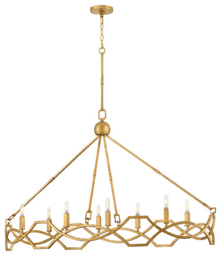 Hinkley Lighting 45785 Leona 8 Light 49"W Taper Candle Style - Distressed Brass