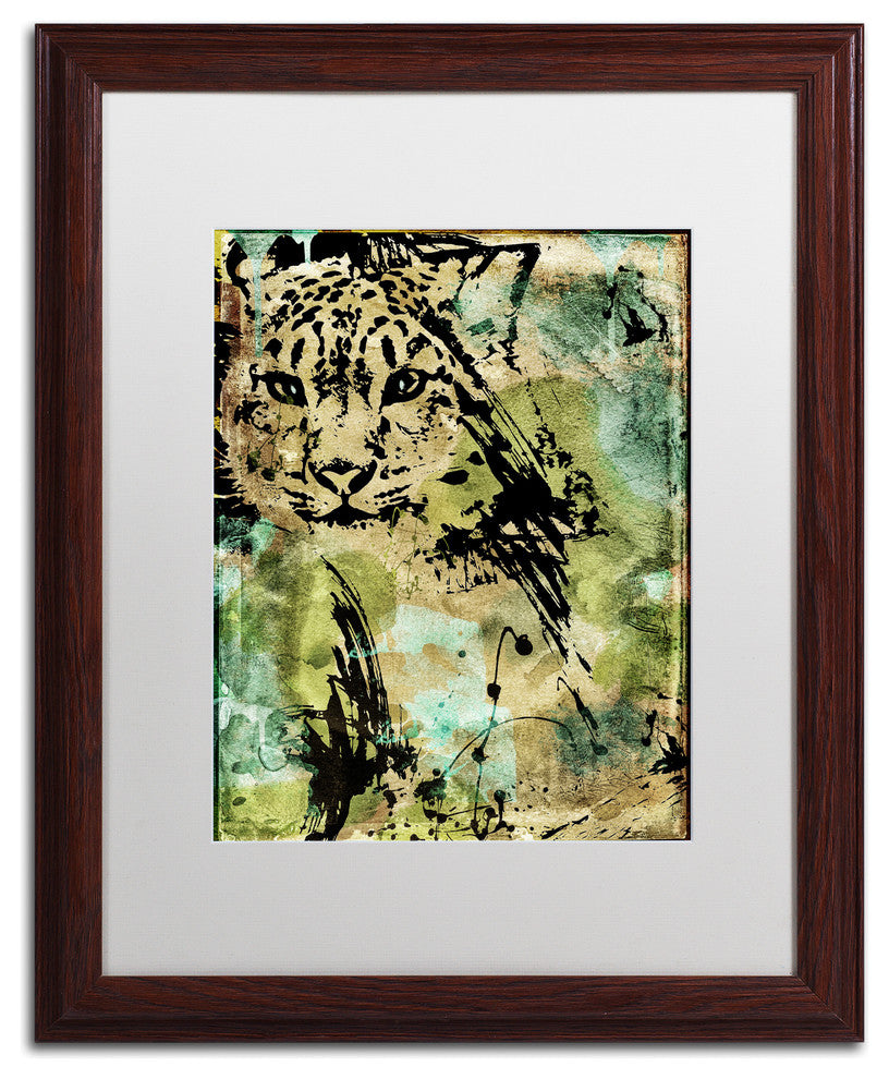 Color Bakery 'Leopard Ink' Matted Framed Art, Wood Frame, White Mat, 16x20