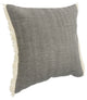 Charcoal Gray Solid Fringed Throw Pillow, 20" X 20"