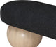 Meridian Furniture Bowie Boucle Fabric Upholstered Bench, Black, Natural Finish