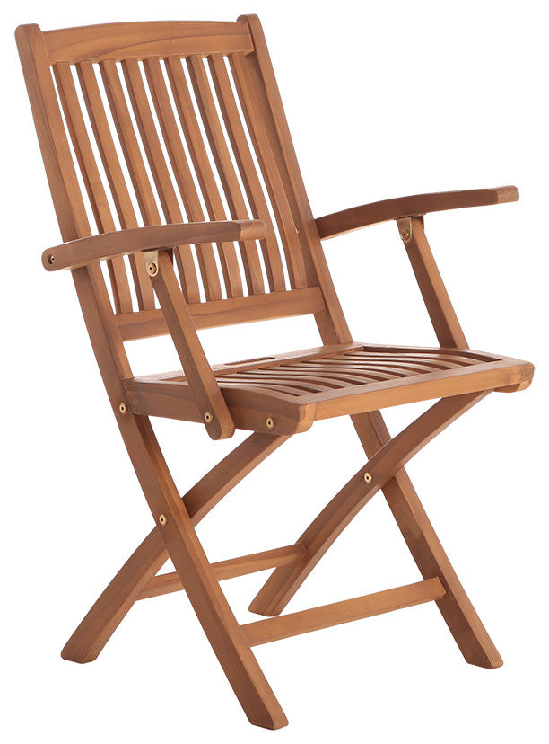 Nordic Style Teak Folding Chair with Arm Rests