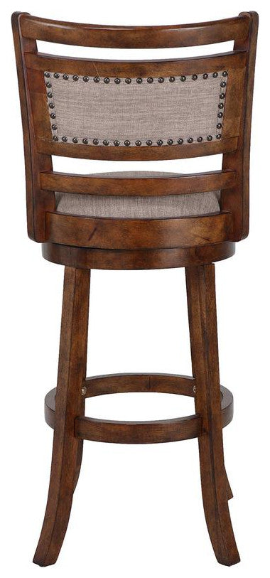 Aberdeen Brown Solid Wood Swivel Bar Stool (Set of 2)