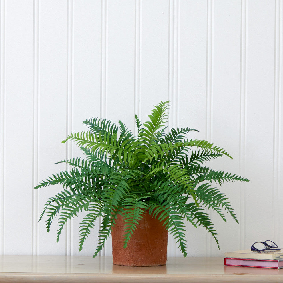 22in. Artificial Fern Plant in Decorative Planter