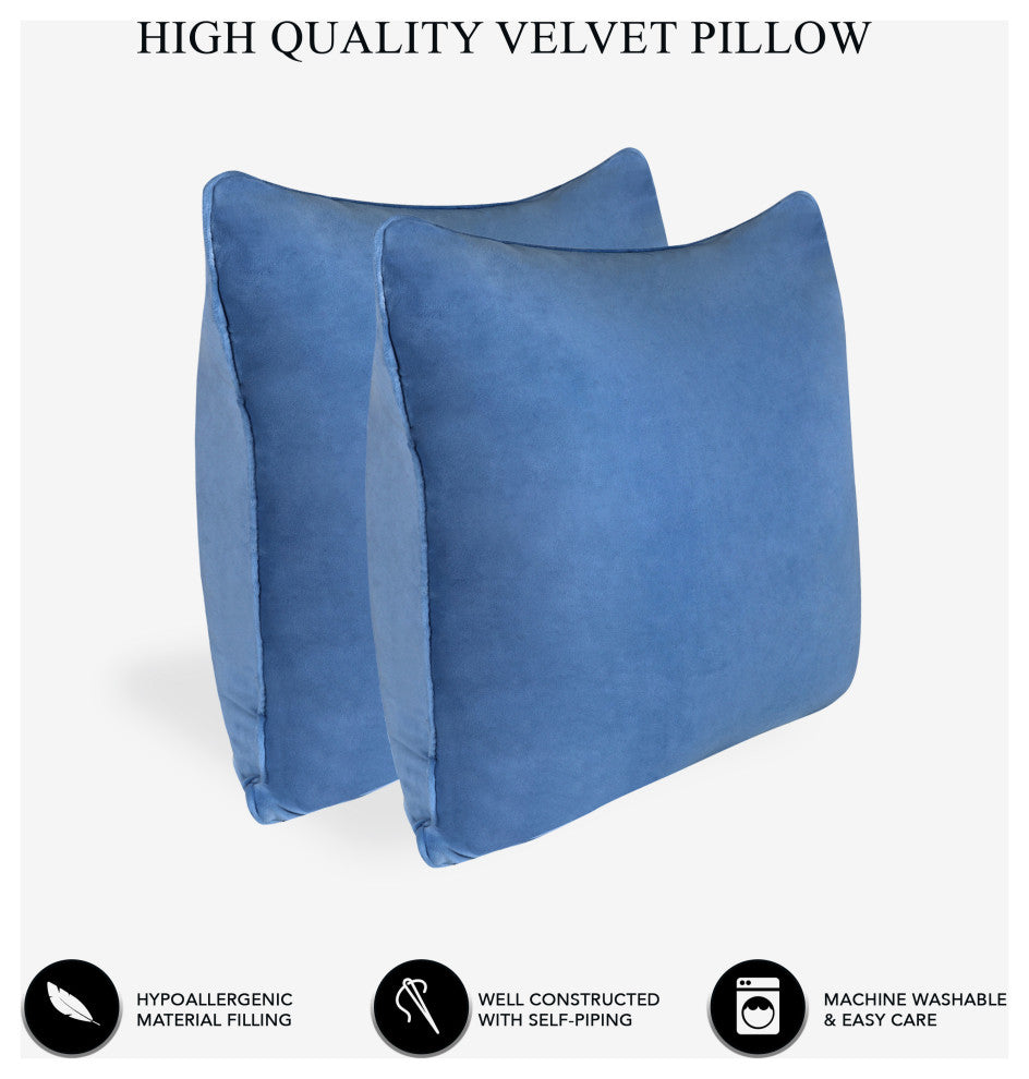 A1HC Throw Pillow Insert, Down Alternative Fill, Set of 2, Prussian Blue, 12"x20"