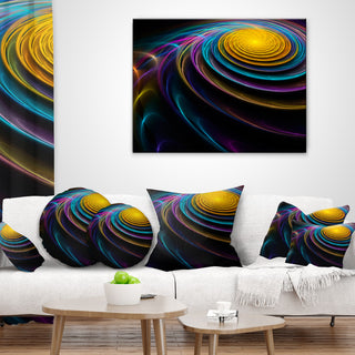 Fractal 3D Colored Bulgy Circles Abstract Throw Pillow, 18"x18"