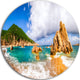 Scenic Costa Paradiso, Seashore Photo Disc Metal Wall Art, 23"