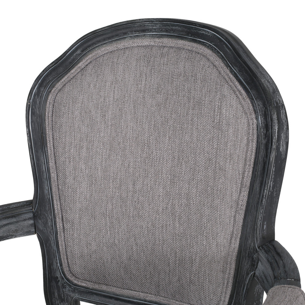 Fairgreens Traditional Upholstered Dining Chairs, Set of 2, Gray
