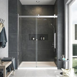 Madeline 60"x76" Frameless Shower Door with Fixed Panel in Polished Chrome
