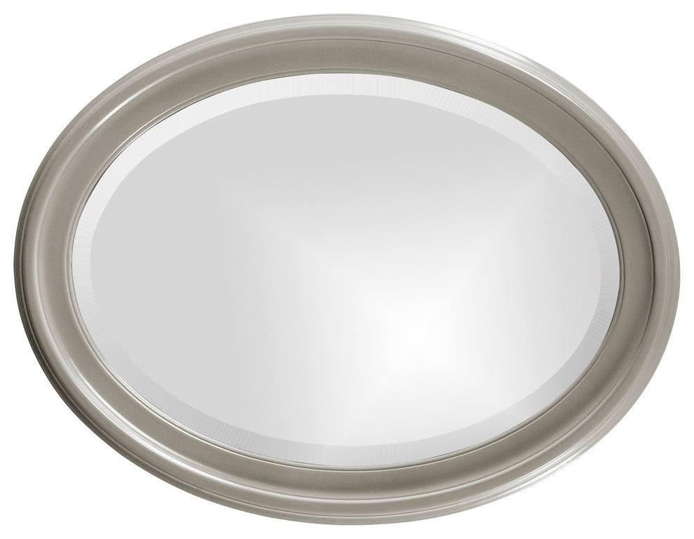 George Oval Mirror, Glossy Nickel