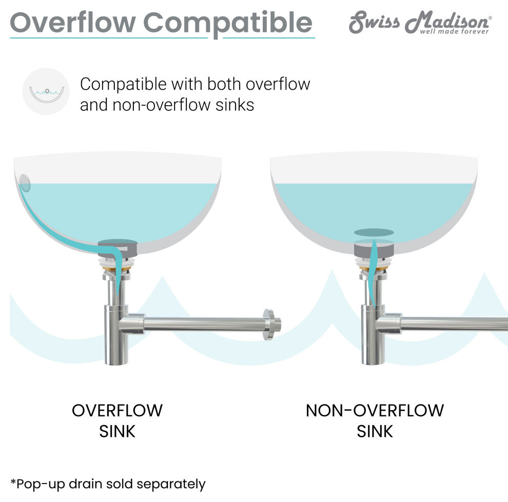 Bottle Trap Drain, Chrome