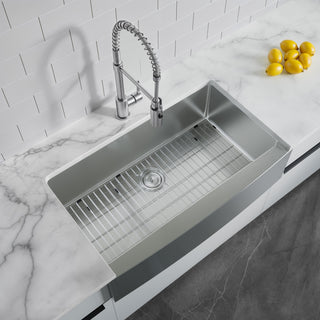 Dowell Apron Farmer Undermount Single Bowl Stainless Kitchen Sink - Small Radius, 33w X 16l X 9d