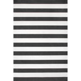 Nuloom Cabana Indoor/Outdoor Coastal Striped Area Rug, Black 8'x10'