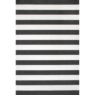 Nuloom Cabana Indoor/Outdoor Coastal Striped Area Rug, Black 8'x10'