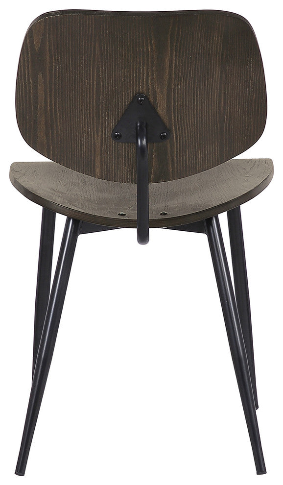 Miki Mid-Century Dining Accent Chairs, Set of 2, Walnut Wood