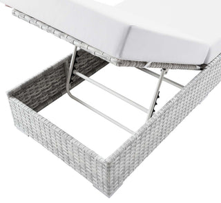 Convene Outdoor Patio Chaise Light Gray White