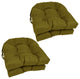 16" Polyester Solid Outdoor U-Shaped Tufted Chair Cushions, Set of 4, Avocado